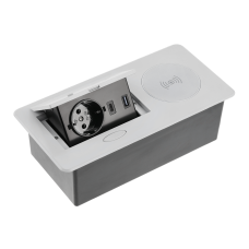 Подовжувач вбудований Avaro Plus Індукційне Заряджання, 1 Рожевий. Schuko, Usb A+C, 5W, 1,5 м, Срібло GTV