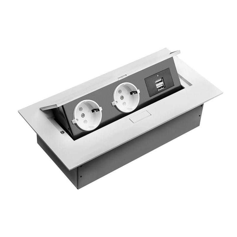 Подовжувач Вбудований В Стіл Ae-Pbu02Gs-10, 2Xschucko, 2Xusb 5V / 2A, Без Кабелю, Білий GTV Подовжувач Вбудований В Стіл Ae-Pbu02Gs-10, 2Xschucko, 2Xusb 5V / 2A, Без Кабелю, Білий GTV