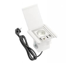 Подовжувач Врізний Квадратний Flip, 1Xschuko, 2Xusb A, 1Xrj45, 1Xhdmi, Кабель З Вилкою 1,5М, Білий(Ae-Gm1Ssli-10) GTV