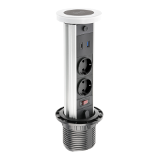 Подовжувач Вбудований Camino, Індукційна Зарядка, 2X Роз. Schuko, Usb A+C 10W, 1,5 м, Білий GTV