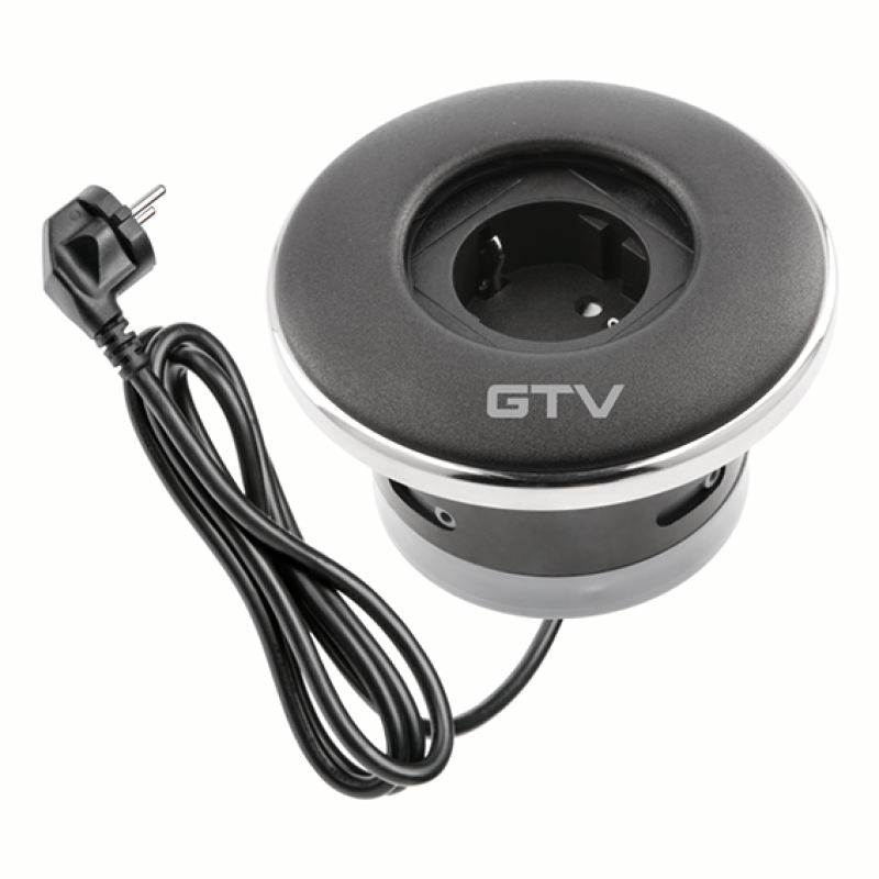 Подовжувач Круглий Врізний Shutter, 1Xschuko, Кабель З Вилкою 1,5М, Чорний (Ae-Gm1Sshu-20) GTV Подовжувач Круглий Врізний Shutter, 1Xschuko, Кабель З Вилкою 1,5М, Чорний (Ae-Gm1Sshu-20) GTV