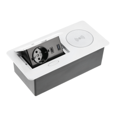 Подовжувач Вбудований Avaro Plus Індукційна Зарядка, 1 Роз. Schuko, Usb A+C 1,5 м, Білий GTV