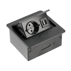 Подовжувач Вбудований Avaro, 1X Розетка Schuko, 2Xusb Тип A, 1,5 м, Чорний GTV