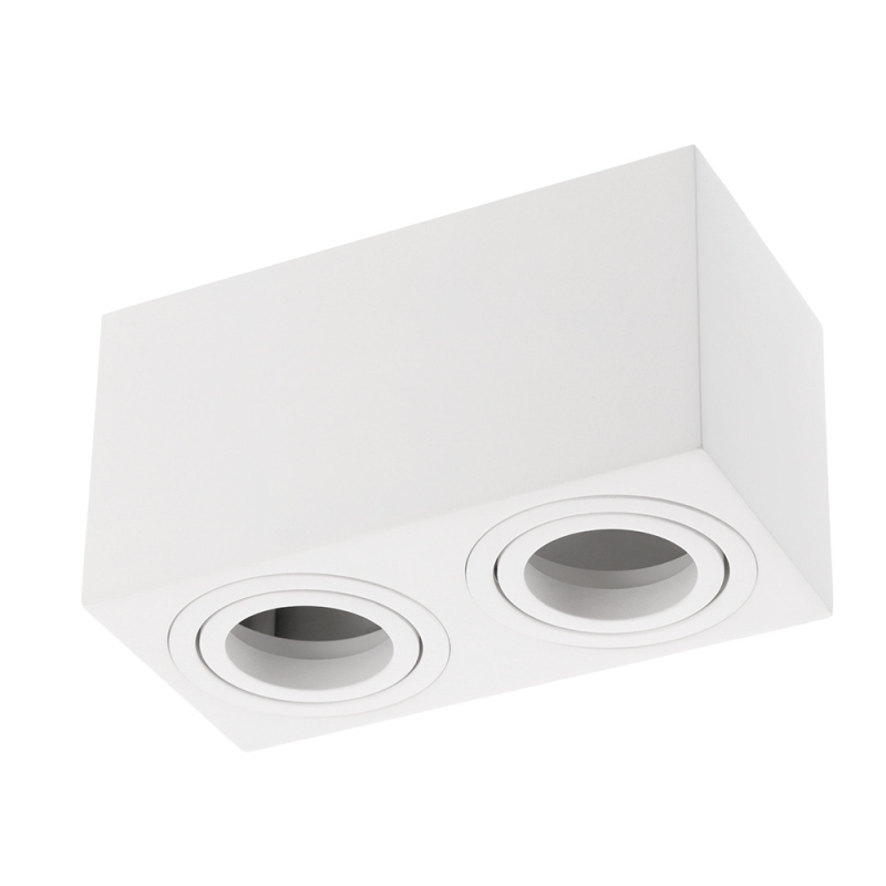 Світильник Подвійний Aveiro Duo Bis, Алюміній, 160X80X90мм, Ip20, Max.20W*2, Квадрат, Білий (Os-Avb80160Kw2-10) GTV Світильник Подвійний Aveiro Duo Bis, Алюміній, 160X80X90мм, Ip20, Max.20W*2, Квадрат, Білий (Os-Avb80160Kw2-10) GTV