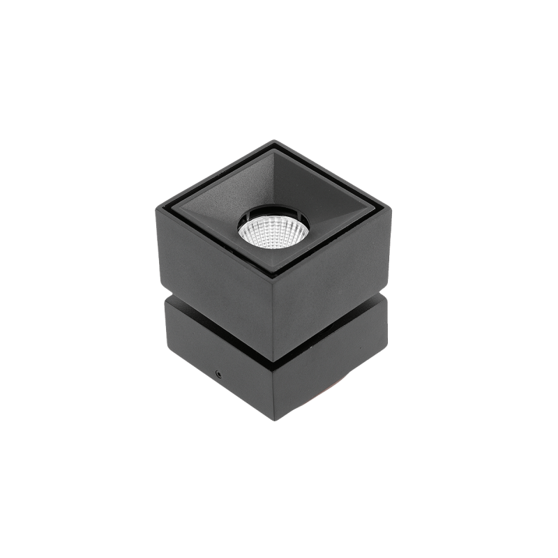 Світильник Led Bianco, 8W, Ip20, 4000K, 75Х75Х84, Квадрат, Чорний, З Нахилом GTV
