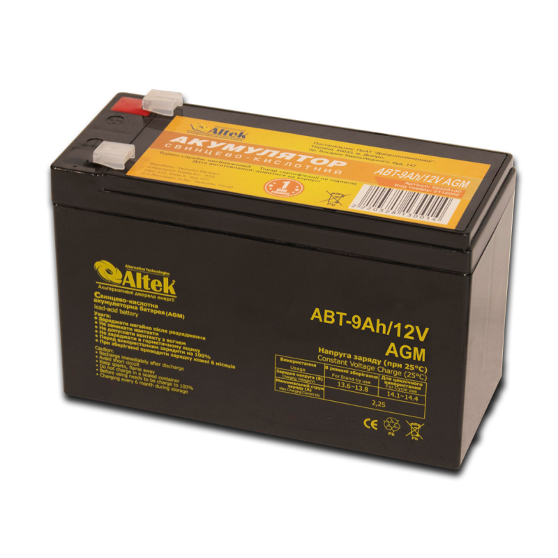 Акумулятор ALTEK ABT 9Аh 12V AGM