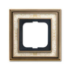 Рамка одинарна ABB DINASTY Латунь антична білий розпис 1721-846-500
