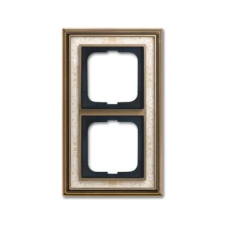 Рамка подвійна ABB DINASTY Латунь антична білий розпис 1722-846-500