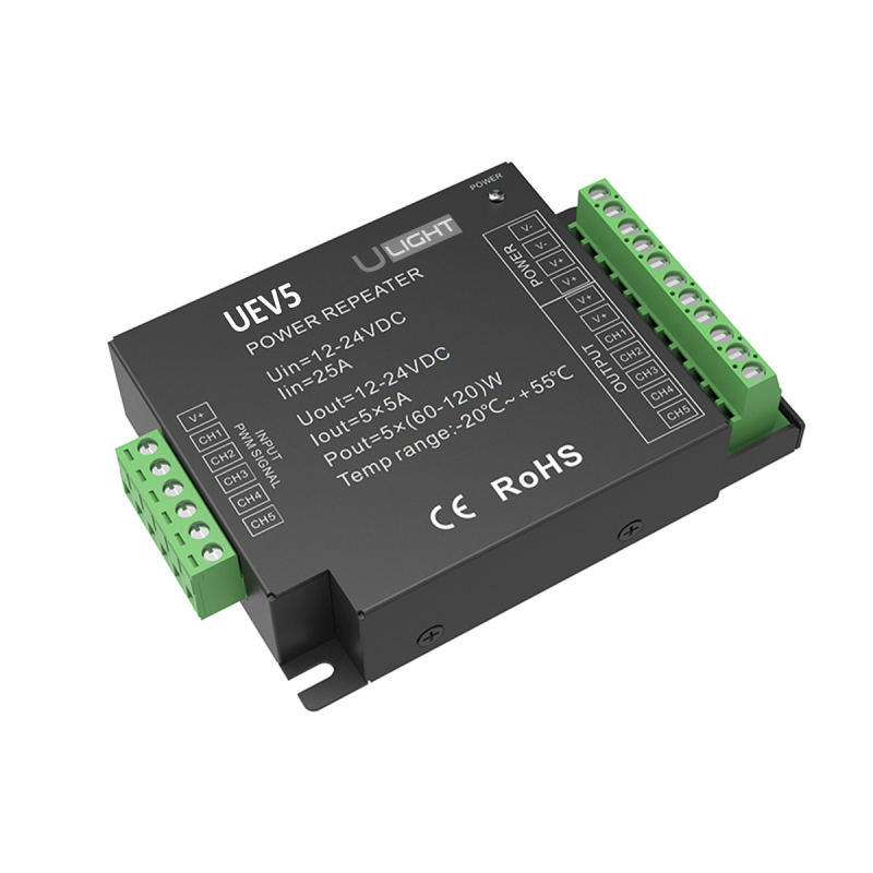 Usmart Repeater UEV5 П“ятиканальний підсилювач для RGB+CCT контролерів