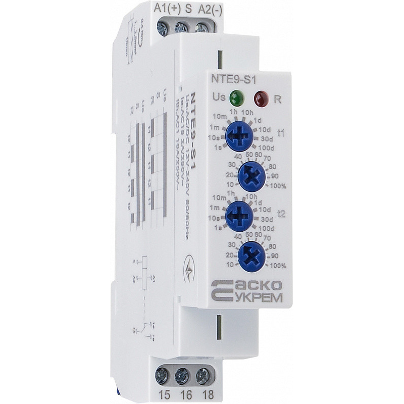 Реле Часу Tac Асиметричного Циклу 24-240V Ac/Dc 1Кан ENERGIO Реле Часу Tac Асиметричного Циклу 24-240V Ac/Dc 1Кан ENERGIO