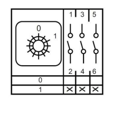 Перемикач Кулачковий Пакетний 0-1 3P 32А/1 ENERGIO