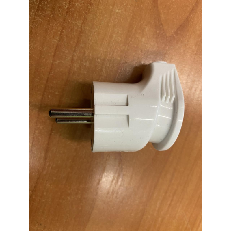 Вилка побутова Energio 16А Кутова с з/к біла