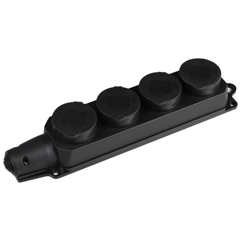 Розетка Каучукова 16А На Чотири гнізда З/К ENERGIO