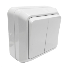 Вимикач Накладний 10А Двох Оклавішний ENERGIO