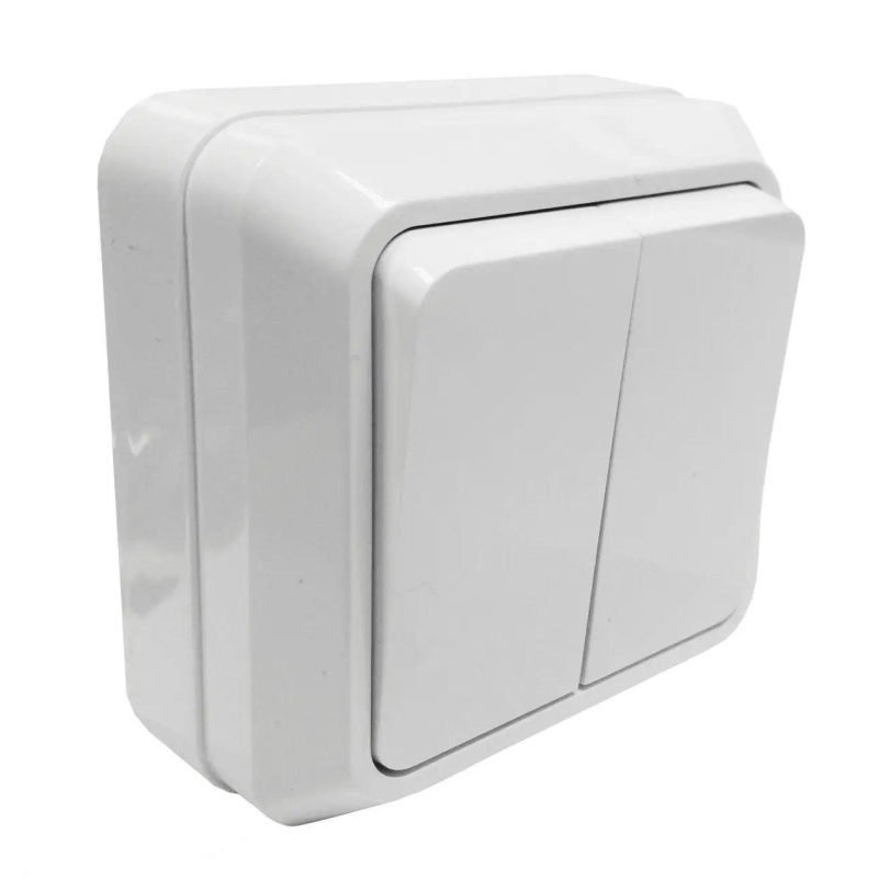 Вимикач Накладний 10А Двох Оклавішний ENERGIO Вимикач Накладний 10А Двох Оклавішний ENERGIO