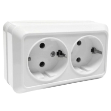 Розетка Накладна 16А Подвійна З/К ENERGIO