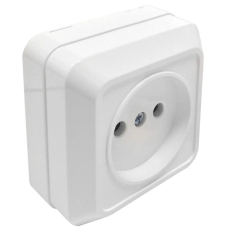 Розетка Накладна 10А Одинарна Б/З ENERGIO