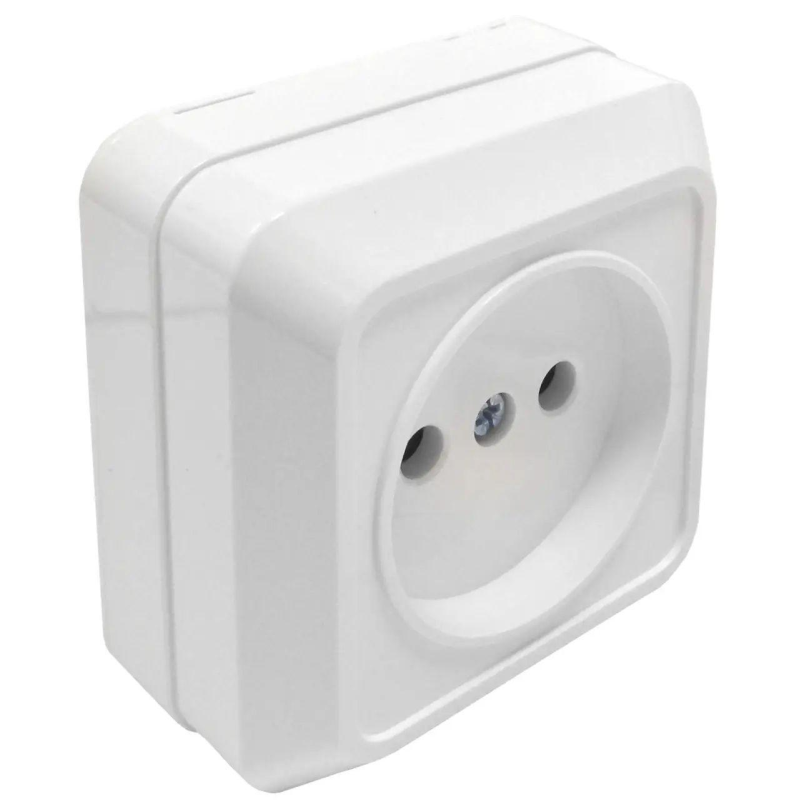 Розетка Накладна 10А Одинарна Б/З ENERGIO Розетка Накладна 10А Одинарна Б/З ENERGIO