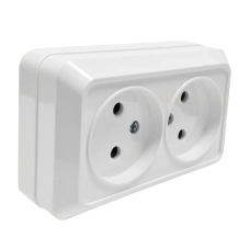 Розетка Накладна 10А Подвійна Б/З ENERGIO