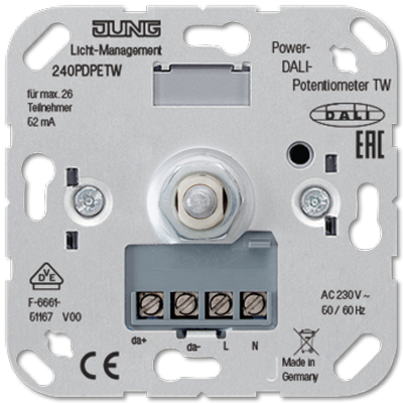 Потенціометр DALI з джерелом живлення «tunable white» 240PDPETW Потенціометр DALI з джерелом живлення «tunable white» 240PDPETW