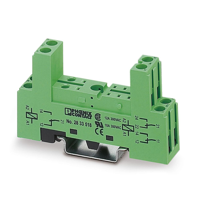 Цоколь для реле 2СО PR1-BSC2/2X21, гвинтовий затиск, 2833518 Цоколь для реле 2СО PR1-BSC2/2X21, гвинтовий затиск, 2833518