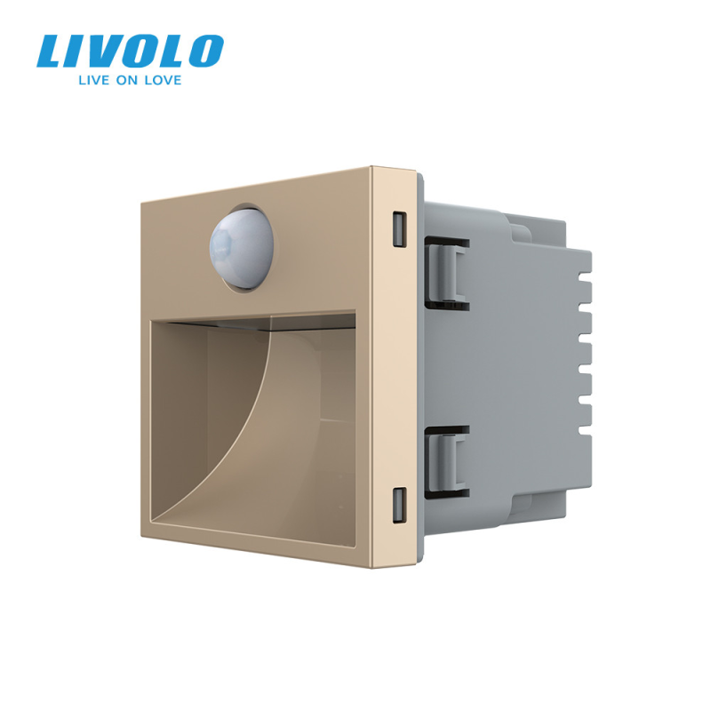 Механізм світильник для сходів Підсвітка підлоги з датчиком руху Livolo золото (VL-FCL-2AP)