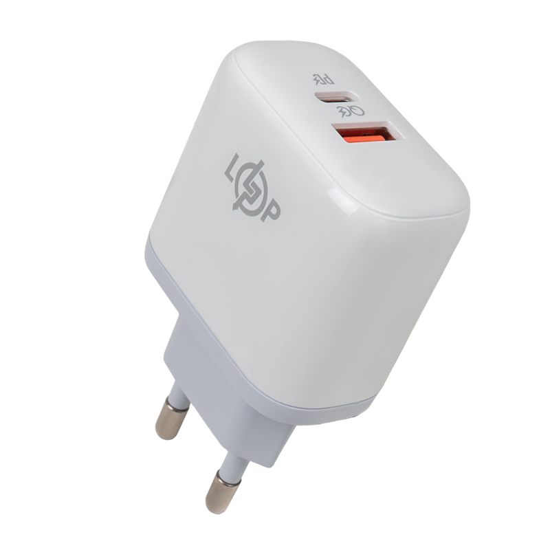 Зарядка для телефону LogicPower 45W (Type-C+USB) QC + кабель (Type-C to Type-C) 45WCH