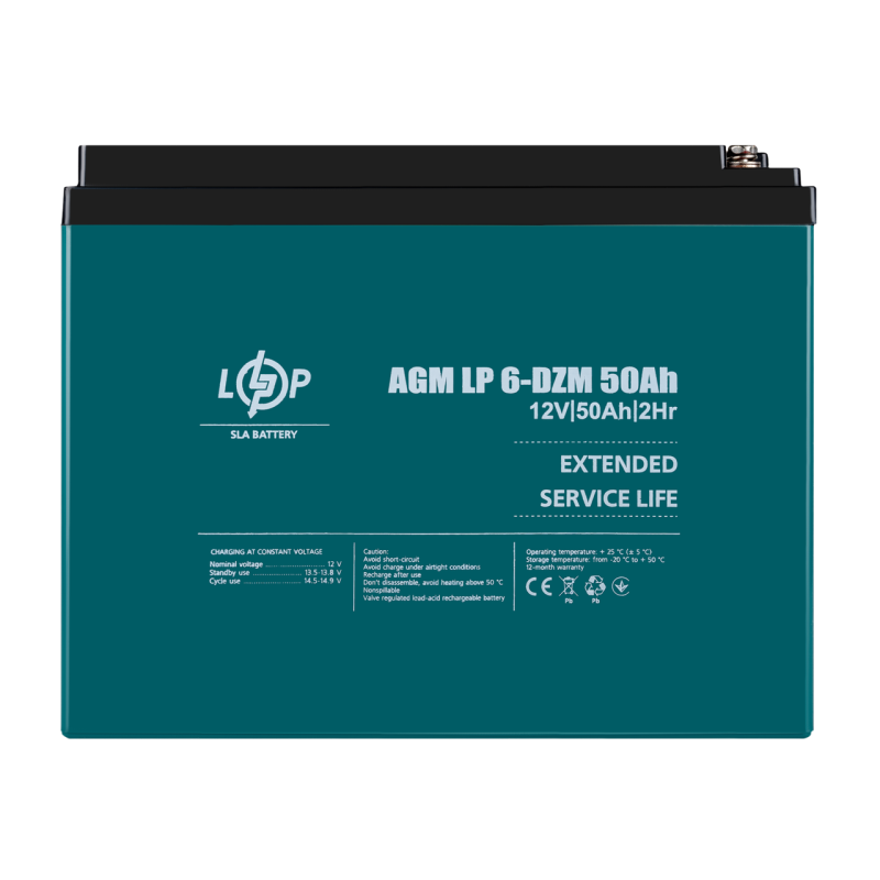 Тяговий свинцево-кислотний AGM акумулятор LP 6-DZM-50 Ah
