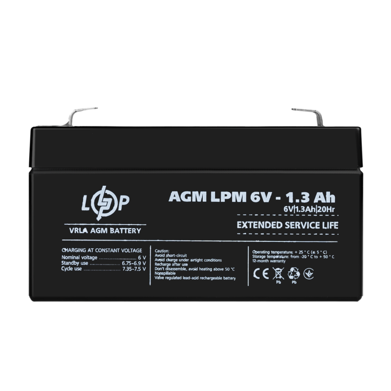 Акумулятор AGM LPM 6V - 1.3 Ah