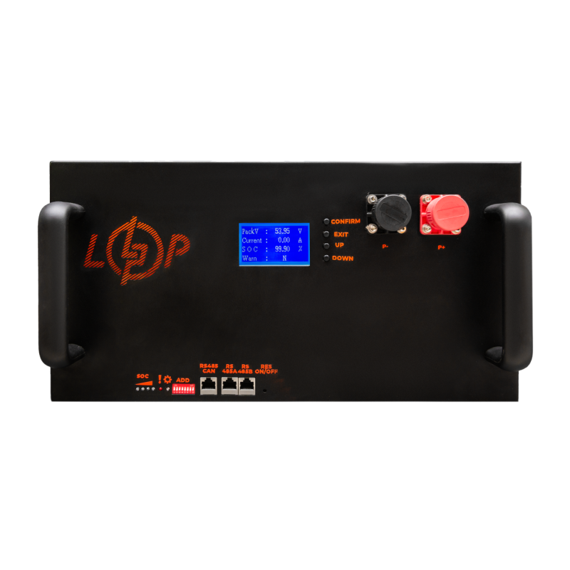 Акумулятор LP LiFePO4 51,2V - 230 Ah (11776Wh) (Smart BMS 200A/100А) з LCD метал RM RS485/CAN