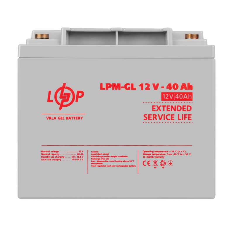 Акумулятор гелевий LPM-GL 12V - 40 Ah