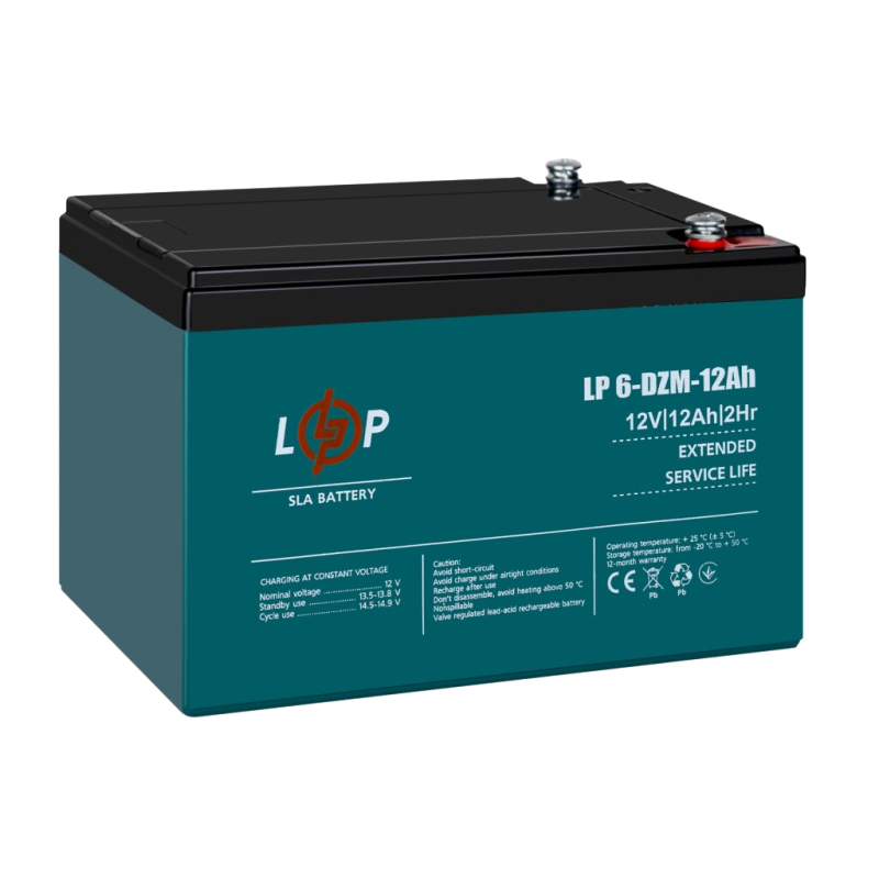 Тяговий свинцево-кислотний AGM акумулятор LP 6-DZM-12 Ah