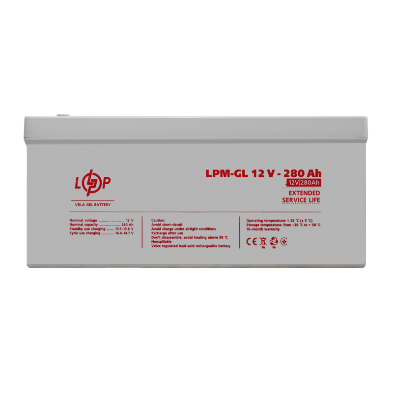 Акумулятор гелевий LPM-GL 12V - 280 Ah