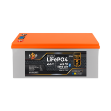 Акумулятор LP LiFePO4 25,6V - 230 Ah (5888Wh) (BMS 200A/100А) пластик LCD Smart BT