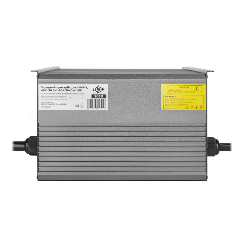 Зарядний пристрій для акумуляторів LiFePO4 48V (58.4V)-80A-3840W-LED Зарядний пристрій для акумуляторів LiFePO4 48V (58.4V)-80A-3840W-LED