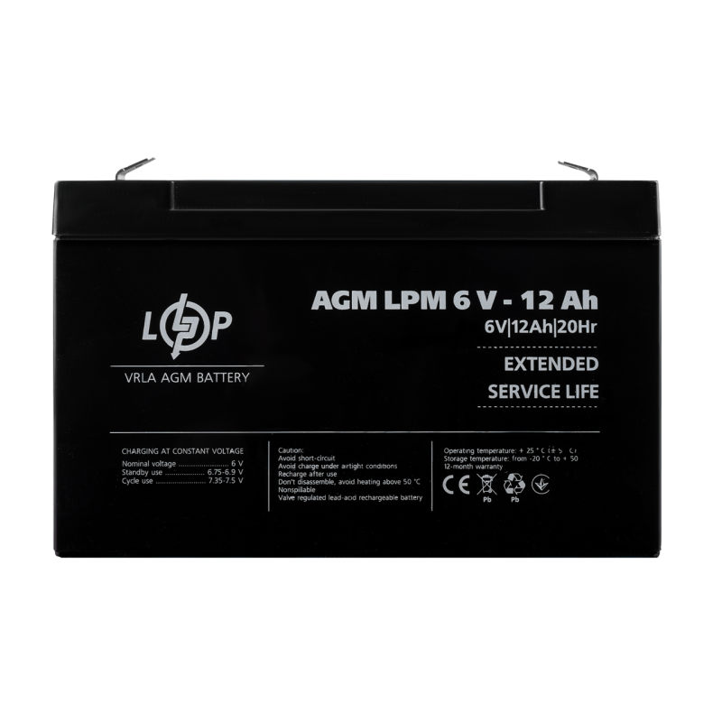 Акумулятор AGM LPM 6V - 12 Ah