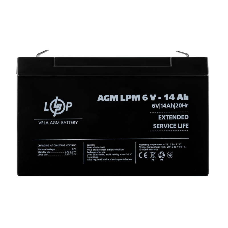 Акумулятор AGM LPM 6V - 14 Ah