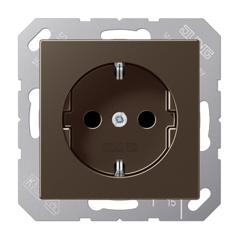 SCHUKO®-розетка JUNG 16 A / 250 B ~ A1520WW колір моко, A 1520 MO SCHUKO®-розетка JUNG 16 A / 250 B ~ A1520WW колір моко, A 1520 MO