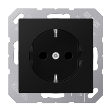 SCHUKO®-розетка JUNG 16 A / 250 B ~ A1520WW колір матовий чорний графіт, A1520BFSWM
