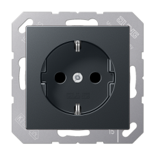 SCHUKO®-розетка JUNG 16 A / 250 B ~ A1520WW ЦВЕТ МАТОВИЙ АНТРАЦИТ, A1520BFANM