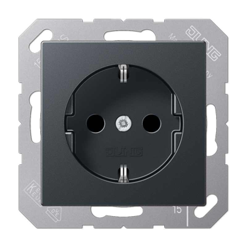 SCHUKO®-розетка JUNG 16 A / 250 B ~ A1520WW ЦВЕТ МАТОВИЙ АНТРАЦИТ, A1520BFANM SCHUKO®-розетка JUNG 16 A / 250 B ~ A1520WW ЦВЕТ МАТОВИЙ АНТРАЦИТ, A1520BFANM