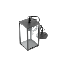 Світильник садовий підвісний GTV VENTANA, E27, max.20W, IP54, чорний