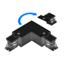 З“єднувач кутовий поворотний для шинопроводу 3-фазного GTV, 101x101мм, чорний