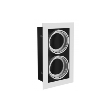 Стельовий подвійний світильник GTV PIREO, 350х310х200, IP20, сталь, врізний, сірий