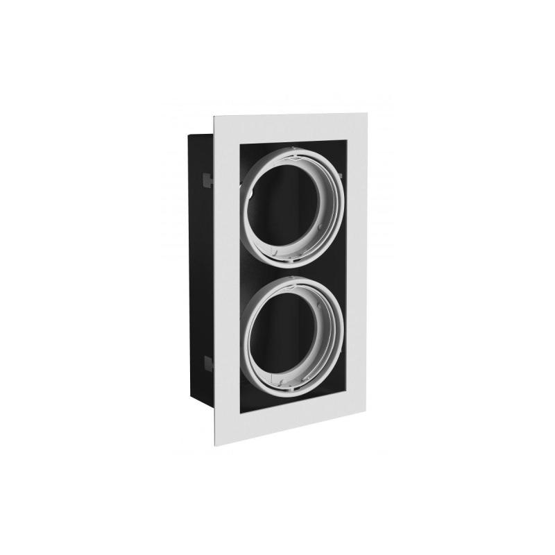 Стельовий подвійний світильник GTV PIREO, 350х310х200, IP20, сталь, врізний, сірий