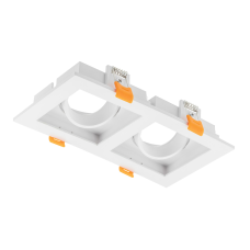 Світильник точковий GTV RUBIO, 187x102mm, IP20, квадратний, подвійний, білий (пластик) (OP-RUBIOKW2-10)