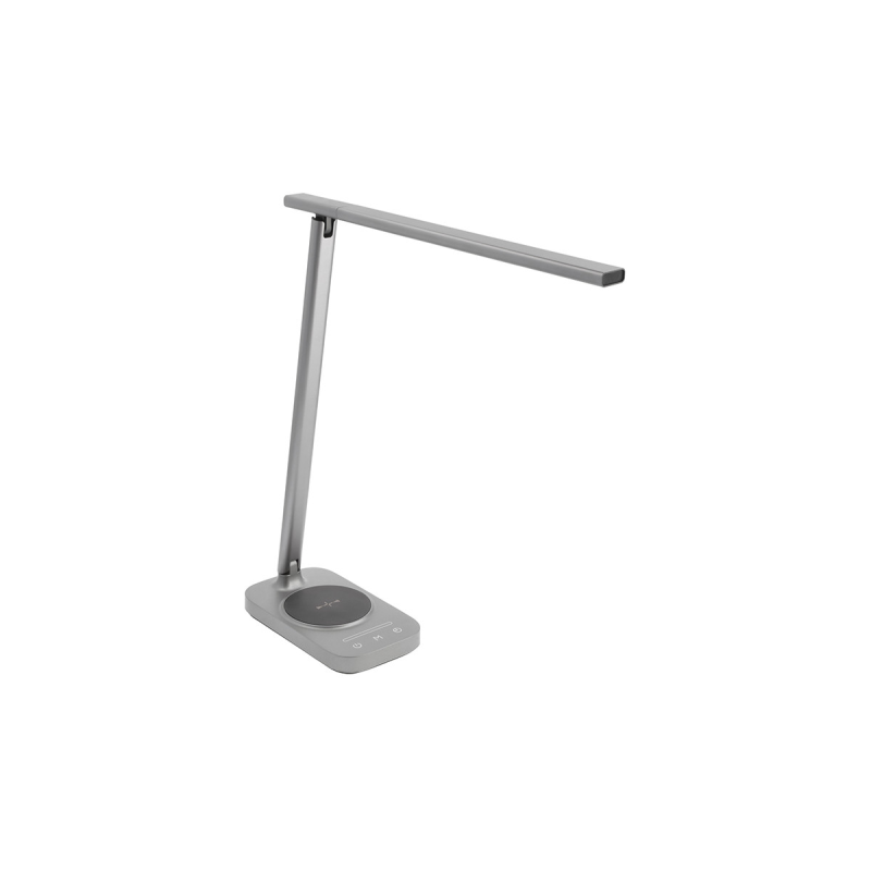Настільна лампа з індукційною зарядкою GTV Bressi, 8W, USB, Сірий, працює від power bank (LB-BRE8W-15-DEC)
