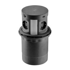 Подовжувач врізний GTV COMFORT PLUS індукційна зарядка, 4x роз. schuko, 2xUSB, 2xRJ45, 5W, 1,5м, чорний