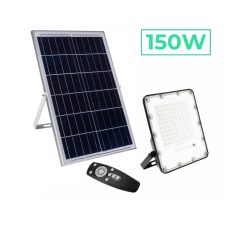 Прожектор GTV BRAVOS, сонячна панель, 150W, 6400K, IP65, 120°, на пульті (LD-BRAVOS150W-64)