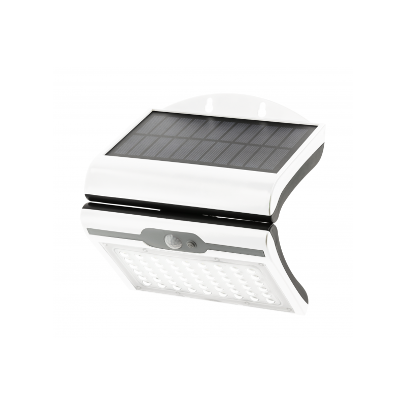 Прожектор GTV RAMOS, сонячна панель, датчик ручки/добукінгів, 50 W, IP44, 6400 K, білій (LD-RAMOS50W-CW-00)